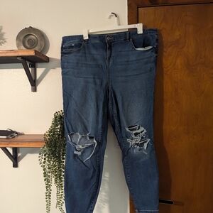 Classic Blue Distressed Women's Jeans